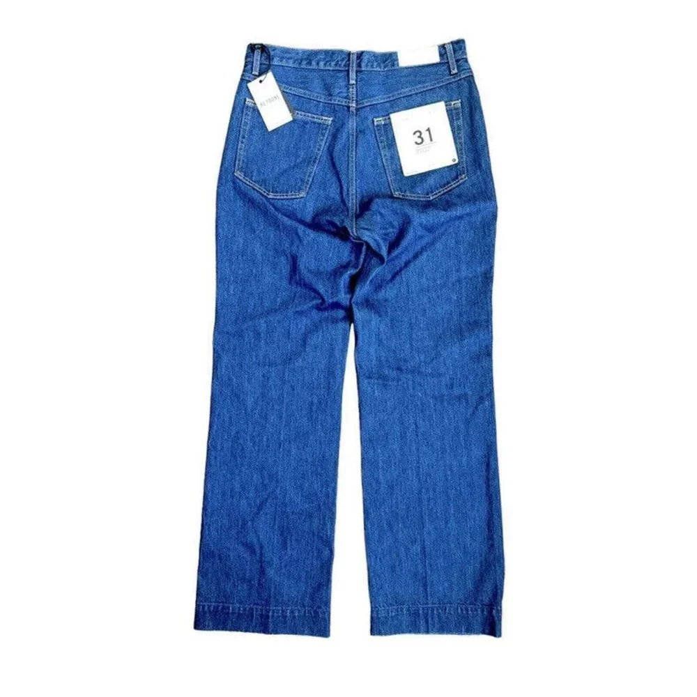 RE/DONE 70's Style Retro pocket Wide Leg Jeans in True Rinse Dark Wash 31 NWT - Picture 3 of 8
